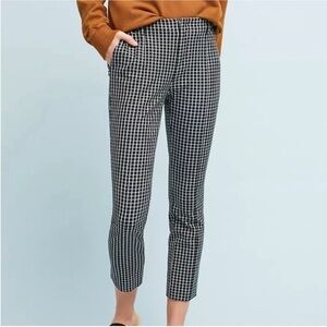 Anthropologie The Essential Slim Windowpane Ankle Pants
